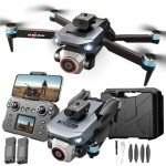 Drones with 4k Ultra-wide Camera,Real-time Vision Screen Handle,Foldable WiFi FPV Drone,RC Quadcopter with Brushless Motor,2 Batteries
