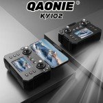 KY102 Drone with Screen Controller with SD card, Brushless Motor, Optical Flow Localization, Active Obstacle Avoidance, 2 batteries, One Key Take Off/Landing. (2 batteries - Black)