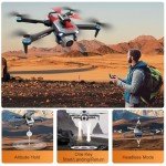 Drones with 4k Ultra-wide Camera,Real-time Vision Screen Handle,Foldable WiFi FPV Drone,RC Quadcopter with Brushless Motor,2 Batteries