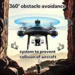 KY102 Drone with Screen Controller with SD card, Brushless Motor, Optical Flow Localization, Active Obstacle Avoidance, 2 batteries, One Key Take Off/Landing. (2 batteries - Black)