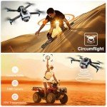 Drones with 4k Ultra-wide Camera,Real-time Vision Screen Handle,Foldable WiFi FPV Drone,RC Quadcopter with Brushless Motor,2 Batteries