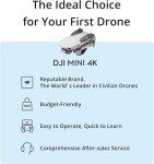 DJI Mini 4K Drone Quadcopter with Camera for Adults, Under 249 g, 3-Axis Gimbal Stabilization, 10km Video Transmission, Auto Return, Wind Resistance, 31-Min Flight Bundle with Deco Gear Accessories