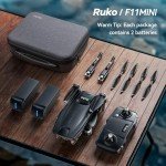 Ruko F11MINI Drone with Camera 4K, Under 250g, 60 Mins Flight with 2 batteries, 5GHz Transmission, GPS Auto Return, Brushless Motor, Foldable and Lightweight, FPV Quadcopter for Beginner, Adults