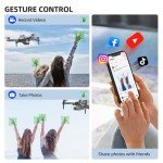 Drone with Camera 1080P HD FPV Foldable Mini Drone for Beginners Kids Adults, Drone with One Key Take Off/Landing, Gestures Selfie, Altitude Hold, 3D Flip, Easy to Fly, 2 Batteries, Toys for Boys Girls