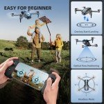 Drone with Camera 1080P HD FPV Foldable Mini Drone for Beginners Kids Adults, Drone with One Key Take Off/Landing, Gestures Selfie, Altitude Hold, 3D Flip, Easy to Fly, 2 Batteries, Toys for Boys Girls