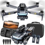 Drone with Camera 4k HD FPV Foldable Drone for Beginners, Quadcopter with Voice Gesture Control, One Key Take Off/Land, Optical Flow Positioning, 360° Flip, Waypoint Fly,2 Batteries