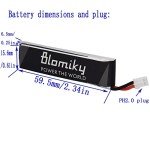 Blomiky 4 Pack 1S 3.8V 450mAh 80C Lipo Battery with PH2.0 Plug Compatible with S Free Style RC Quadopter Drone / F4 Battery 4