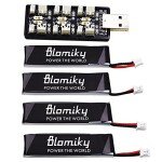 Blomiky 4 Pack 1S 3.8V 450mAh 80C Lipo Battery with PH2.0 Plug Compatible with S Free Style RC Quadopter Drone / F4 Battery 4