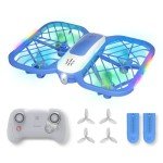 UranHub Drones for Kids, Mini Drone with 5 Lighting Modes, 22-Min Flight Time RC Drone with 2 Batteries/2 Takeoff Options/3D Flip/3-Speed/Propeller Protection Cover, etc, Gift for Kids (Blue)