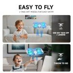 UranHub Drones for Kids, Mini Drone with 5 Lighting Modes, 22-Min Flight Time RC Drone with 2 Batteries/2 Takeoff Options/3D Flip/3-Speed/Propeller Protection Cover, etc, Gift for Kids (Blue)