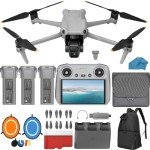 DJI Air 3S Drone Fly More Combo with DJI RC 2 Screen Remote Drone with 4K HDR, 46-Min Max Flight Time, 48MP Bundle with 128 GB Micro SD Card, 3.0 USB Card Reader, Landing Pad, Waterproof Backpack and More