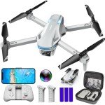 Drone with Camera for Adults, 1080P FPV Drones for Beginners with Upgrade Altitude Hold, Voice Control, Gestures Selfie, 90° Adjustable Lens, 3D Flips, 2 Batteries