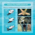【2024 New】FIFISH V-EVO 4K60FPS Underwater Drone with Robotic Arm, with Removable SD Card, QYSEA AI Vision Lock 360° Omnidirectional Movement Underwater ROV with Depth Hold, Portable Robot with VR Control