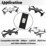 RC Drone Battery and Charging Cable Set, 3.7V 1800mAh RC Drones Lithium Battery, UAV Replacement Battery Drone Accessories for E88 E88PRO E525 PRO RC Drone