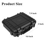 T TOVIA Protective Storage Box with Foam, Waterproof & Shockproof Protector Hard Case for Drones, Camera,Equipments, Tool, 9.8 ”x7.9”x3”，Black