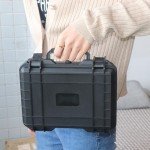 T TOVIA Protective Storage Box with Foam, Waterproof & Shockproof Protector Hard Case for Drones, Camera,Equipments, Tool, 9.8 ”x7.9”x3”，Black