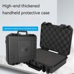 T TOVIA Protective Storage Box with Foam, Waterproof & Shockproof Protector Hard Case for Drones, Camera,Equipments, Tool, 9.8 ”x7.9”x3”，Black