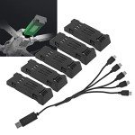 VBESTLIFE Drone Battery and Charger Cable Combo Set, 3.7V 1200mAH Lithium Battery with 5 in 1 Charger Cable Spare Parts for E58 JY019 S168 RC Quadcopter