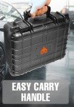 Jack Boss 14x 11.5x 6 Inch Hard Case, Portable Weather Waterproof Protective Camera Case with Customizable Foam, Fit Use of Drones, Camera, Equipments, Black