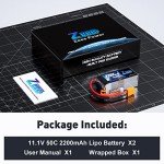 Zeee 3S Lipo Battery 2200mAh 11.1V 50C Shorty Pack Battery with XT60 Plug for RC Car Truck RC Vehicles Boat Drone RC Airplane Quadcopter Helicopter FPV Racing Hobby Models(2 Pack)