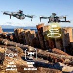 Drone with Camera 4k HD FPV Foldable Drone for Beginners, Quadcopter with Voice Gesture Control, One Key Take Off/Land, Optical Flow Positioning, 360° Flip, Waypoint Fly,2 Batteries