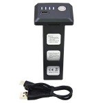 Blomiky 28.86Wh 11.1V 3S 2600mAh Li-Po Rechargeable Battery and Charger Cable Compatible with Bwine F7GB2 F7 75 Mins 9800FT SJRC F7 F7S RC Quadcopter Drone / F7 Battery