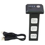 Blomiky 28.86Wh 11.1V 3S 2600mAh Li-Po Rechargeable Battery and Charger Cable Compatible with Bwine F7GB2 F7 75 Mins 9800FT SJRC F7 F7S RC Quadcopter Drone / F7 Battery