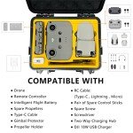Judunmsk Waterproof Hard Case - Compact Portable Carrying Case for DJI Mini 2 SE/4K/Mini 2 Fly More Combo