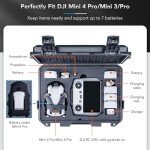 Lykus Titan MM410 Waterproof Hard Case for DJI Mini 4 Pro/Mini 3/Pro and RC2/RC/RC-N2/N1, Support 7 batteries and RC lanyard [CASE ONLY]