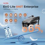 Autel Robotics EVO Lite 640T Enterprise, 640x512@30 fps T~hermal Imaging,1/2'' CMOS 48MP Visible Camera,16x Digital Zoom, AI Target Recognition, Remote ID Supported, 40 Minutes, 12KM Transmission
