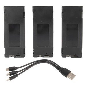 Bewinner 3PCS 3.7V 2600mAh LiPo Battery, High Battery Capacity, Rechargeable Quadcopter Drone Lithium Batter for E88max E99max P8 a15, Mini Drone Battery Spare Parts