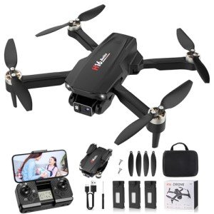 Drone with Camera, 1080P HD FPV Drones with Camera, Foldable RC Quadcopter Helicopter Toys for Boys Girls, Altitude Hold, Headless Mode, One Key Start, 3 Batteries, Black