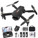 Drone with Camera, 1080P HD FPV Drones with Camera, Foldable RC Quadcopter Helicopter Toys for Boys Girls, Altitude Hold, Headless Mode, One Key Start, 3 Batteries, Black