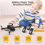 Drone with Camera, 1080P HD FPV Drones with Camera, Foldable RC Quadcopter Helicopter Toys for Boys Girls, Altitude Hold, Headless Mode, One Key Start, 3 Batteries, Black