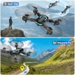 REDRIE Drone with 1080P Camera for Beginners, Foldable, Altitude Hold, Gestures Selfie, Waypoint Fly, Headless Mode, 3D Flip, One Key Start, 3 Speed Modes, Circle Fly, 2 Batteries