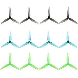 12pcs iFlight Nazgul F5 Tri-Blades CW CCW Propellers for 5inch FPV Drone Part (3sets, Green Blue Grey)