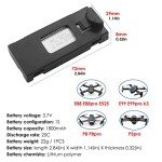 PUOO 3PCS 3.7V 1800mAh Li-po Battery for E88 E88PRO E88MAX E525 E99 E99PRO P1 P5PRO K3 S1 P8 BD101 RC Drone spare Battery RC Quadcopter