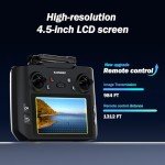 K600GPS Drone with Camera, 4.5inch LCD RC Screen, 32G SD Card, GPS Auto Return, Gesture Flight, Brushless Motor, Optical Flow, Modular Battery, 3 Speeds for Adults/Beginners
