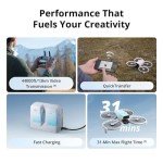 DJI Flip Fly More Combo With RC 2 Screen Remote Controller, Drone With 4K UHD Camera for Adults, Palm Takeoff, Auto Return, Intelligent Flight, 3 Batteries for 93-Min Flight Time, Gray