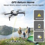 WeFone Drones with Camera for Adults 4k, WF31 GPS RC Drone FPV Foldable Quadcopter for Beginner with Brushless Motor, 5G Wi-Fi Transmission, Auto Return, Follow Me, Waypoints, 50 Min Flight Time