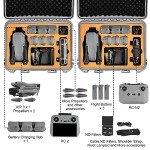YETEETH Hard Case for DJI Air 3S Air 3, Waterproof Pressure Resistant Carrying Case for DJI Air 3S/3 Accessories - Fits for RC 2/RC-N2/RC-N3 (Grey)