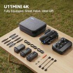 Ruko U11MINI 4K, Drones with Camera for Adults 4K Video 8K Photo, Under 249g, 3-Axis Gimbal EIS, 96 Min Flight Time, 20000ft FPV Transmission Professional Drone, AI Takeoff/Landing, Auto Return, GPS with Beeper, Beginner Friendly