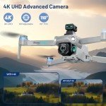 Drone with Camera for Adults 4K, GPS with Tablet Screen, 2-Axis Gimbal RC Drone Brushless Motor, Auto Return, Follow Me, Waypoint Fly, Optical Flow, Visual Tracking,60 Mins Flight, Foldable Transmission FPV Quadcopter