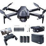 Brushless Super Endurance Foldable Drone with Camera for Beginners–60+ min Flight Time, WiFi FPV Quadcopter with 120°Wide-Angle 4K HD Camera, Brushless Motor, Auto Hover, Follow Me (3 Batteries)