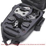 Waterproof Shockproof DJI FPV Backpack Portable Hard Case for DJI FPV Combo Drone, Remote Controller, Batteries, FPV Bag with YKK Zipper (Metal Grey)