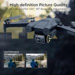 Brushless Super Endurance Foldable Drone with Camera for Beginners–60+ min Flight Time, WiFi FPV Quadcopter with 120°Wide-Angle 4K HD Camera, Brushless Motor, Auto Hover, Follow Me (3 Batteries)