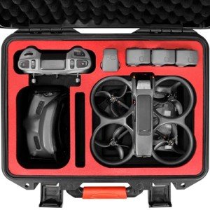 FPVtosky Hard Case for DJI Avata 2 Drone/Fly More Combo, Waterpoof Avata 2 Carrying Case Bag, Fits DJI Goggles 3, RC Motion 3 & DJI FPV Remote Controller 3 Accessories[CASE ONLY], Black