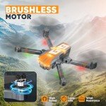 GPS Drones with 4K Camera for Adults with Brushless Motor and Follow Me Mode,Long Flight Time and Distance,5G FPV Transmission and Auto Return,G9 Foldable RC Quadcopter for Beginner and Kids,Under249g (Dark gray)