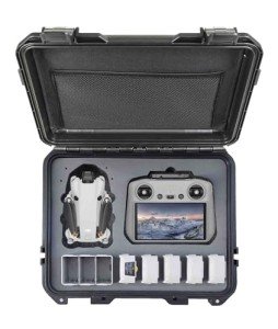 INNVO Waterproof Hard Case for DJI Mini 4 Pro Fly More Combo RC 2 / RC-N2, Rugged Protective Carrying Case Compatible with DJI Mini 4/3 PRO, Rubber Handle Mesh Pocket Black
