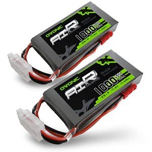 OVONIC 2s Lipo Battery 50C 1000mAh 7.4V Lipo Battery with JST Connector for RC FPV Racing Drone Quadcopter(2 Packs)